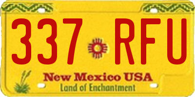 NM license plate 337RFU
