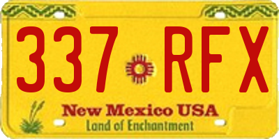 NM license plate 337RFX