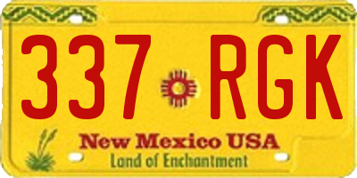 NM license plate 337RGK