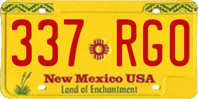 NM license plate 337RGO
