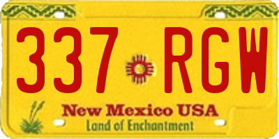 NM license plate 337RGW