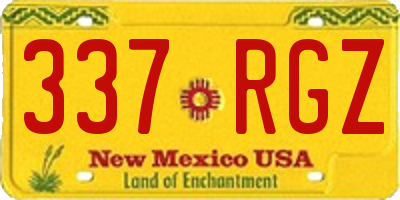 NM license plate 337RGZ