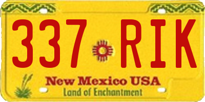 NM license plate 337RIK