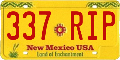 NM license plate 337RIP