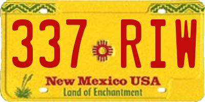 NM license plate 337RIW