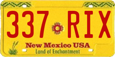 NM license plate 337RIX