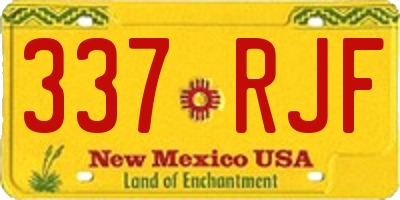 NM license plate 337RJF