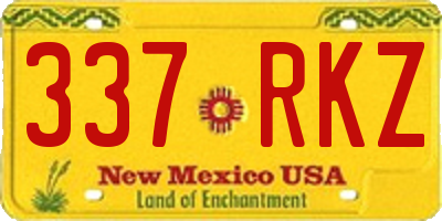 NM license plate 337RKZ