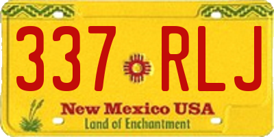 NM license plate 337RLJ