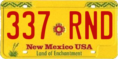 NM license plate 337RND