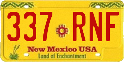 NM license plate 337RNF