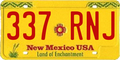 NM license plate 337RNJ
