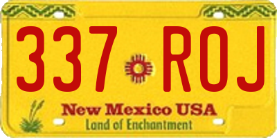NM license plate 337ROJ