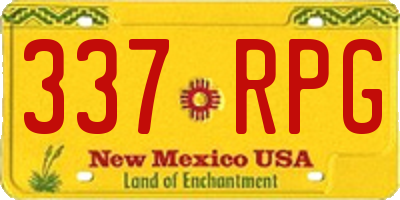 NM license plate 337RPG