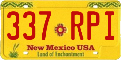 NM license plate 337RPI