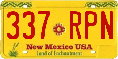 NM license plate 337RPN