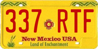 NM license plate 337RTF