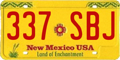 NM license plate 337SBJ