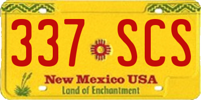 NM license plate 337SCS
