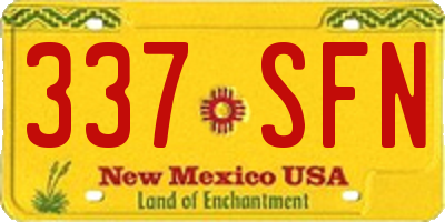 NM license plate 337SFN