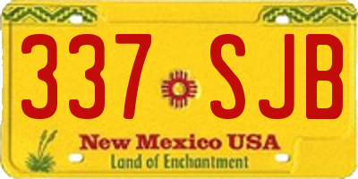 NM license plate 337SJB