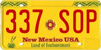 NM license plate 337SOP