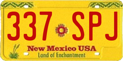 NM license plate 337SPJ