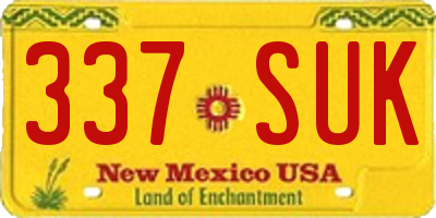 NM license plate 337SUK