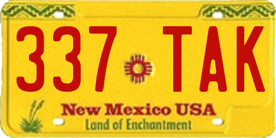 NM license plate 337TAK