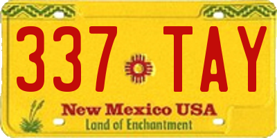 NM license plate 337TAY