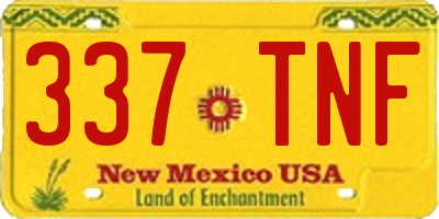NM license plate 337TNF
