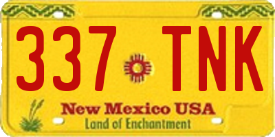 NM license plate 337TNK