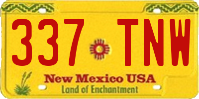 NM license plate 337TNW
