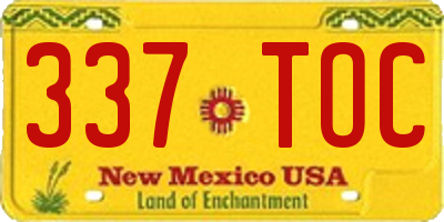 NM license plate 337TOC