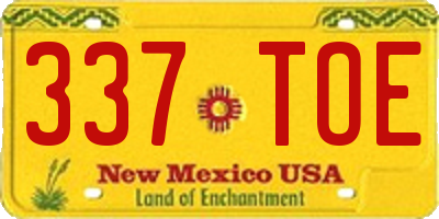 NM license plate 337TOE