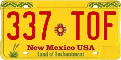 NM license plate 337TOF