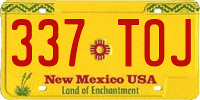 NM license plate 337TOJ