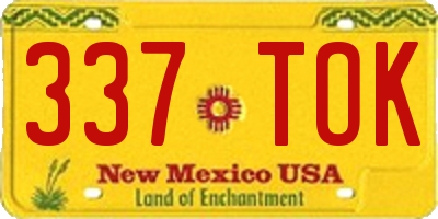 NM license plate 337TOK