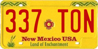 NM license plate 337TON