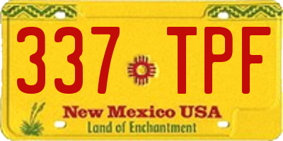 NM license plate 337TPF