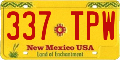 NM license plate 337TPW