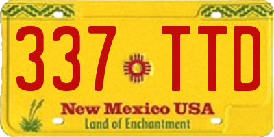 NM license plate 337TTD