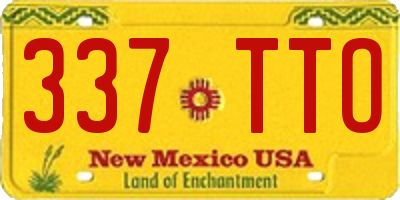 NM license plate 337TTO