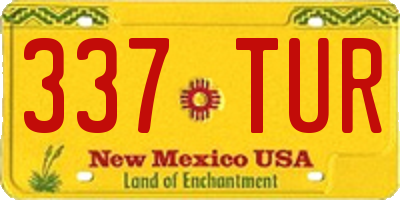 NM license plate 337TUR
