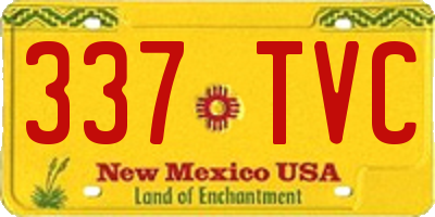 NM license plate 337TVC