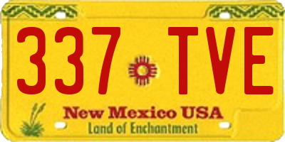 NM license plate 337TVE