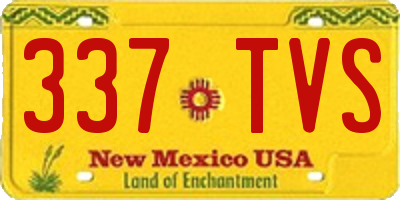 NM license plate 337TVS
