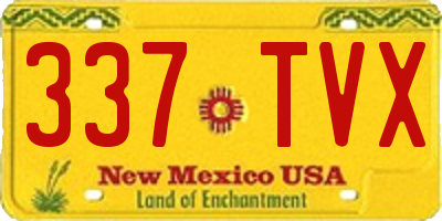 NM license plate 337TVX