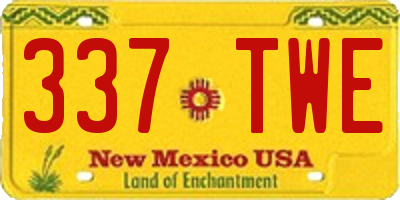 NM license plate 337TWE