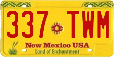 NM license plate 337TWM